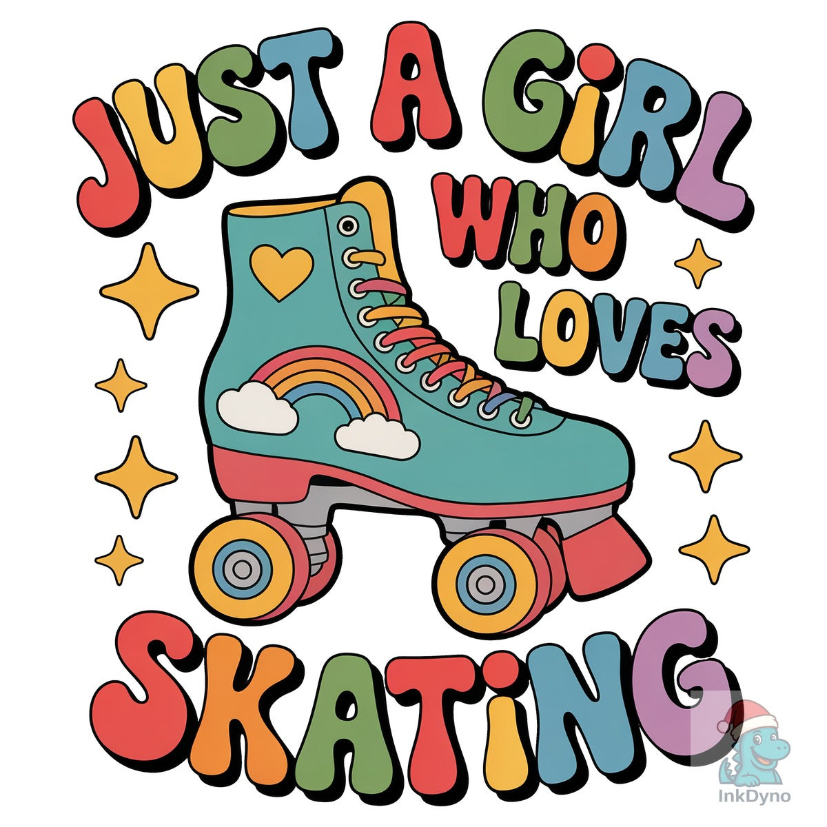 Retro Vintage Girl Loves Roller Skates