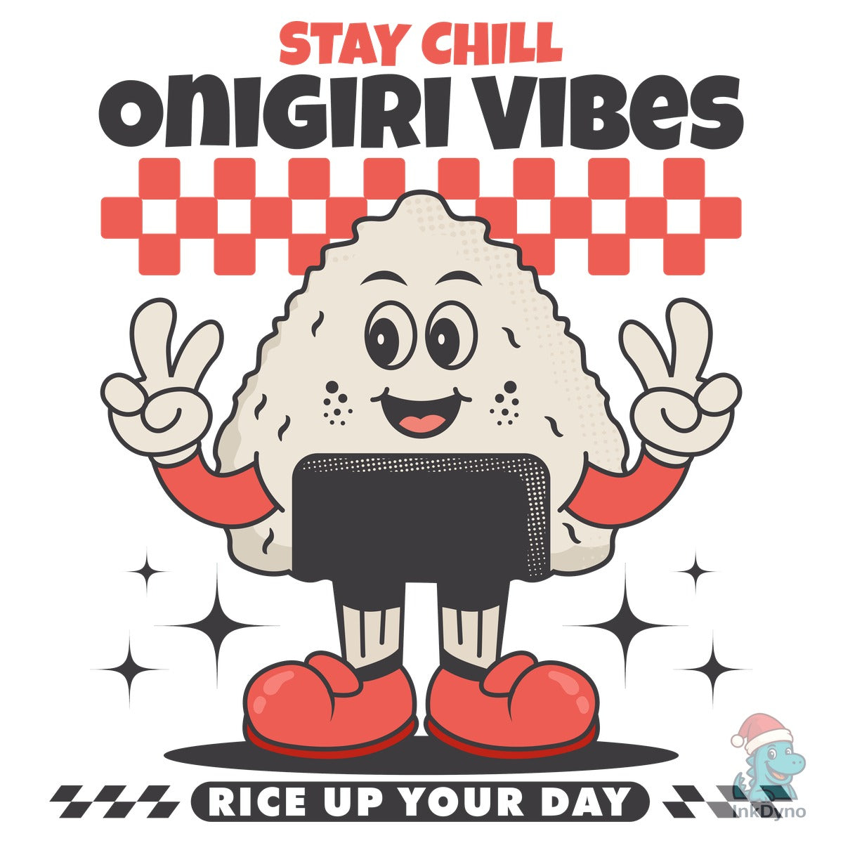 Retro Onigiri Cartoon Character