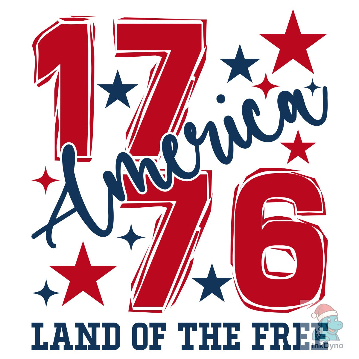 1776 America Land of the Free Sublimatio