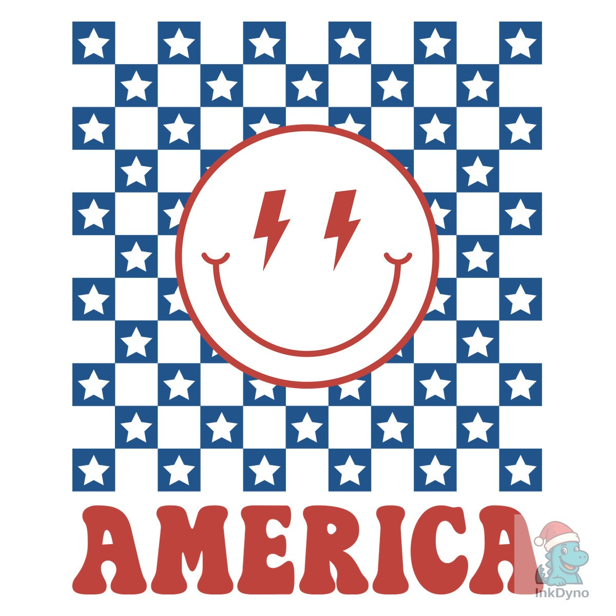 America Checkered Smiley Usa