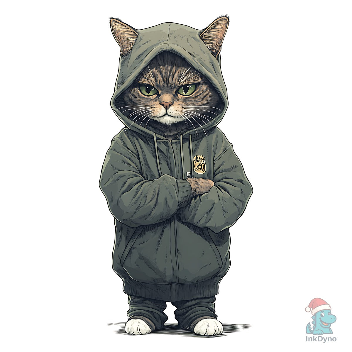 Cool Cat in Hoodie Cartoon Artwork