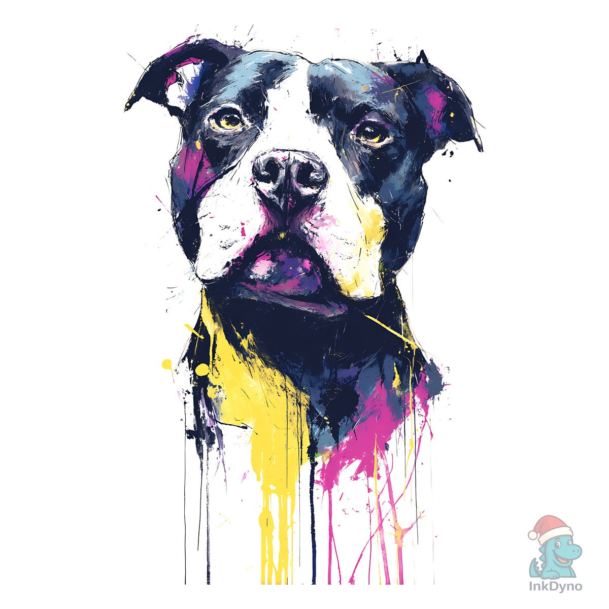 Pitbull Dog Colorful Art Painting