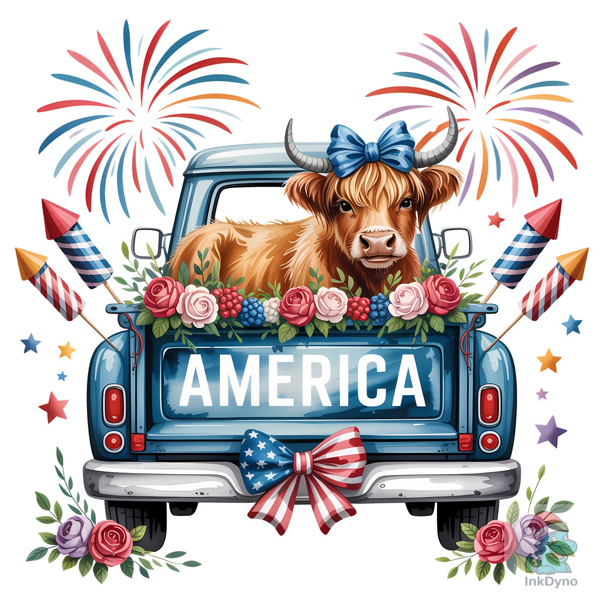 4th of July Highland Cow