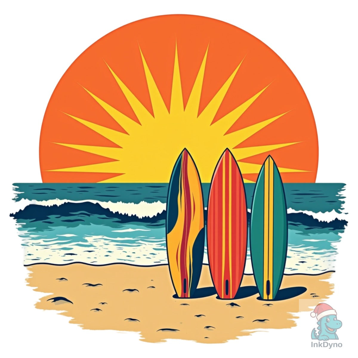 Retro Astronaut Surfing Vintage Art