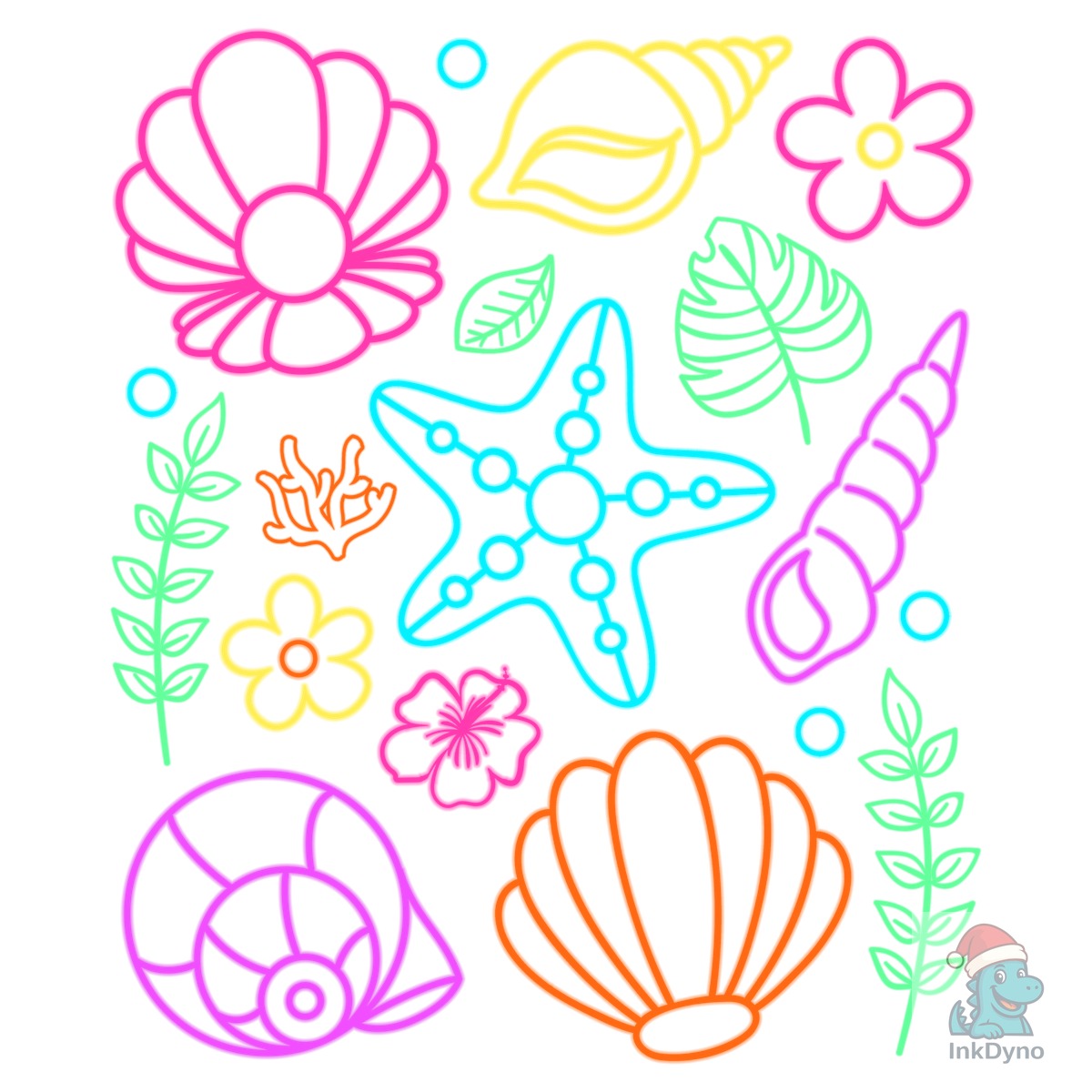 Neon Seashell Retro Summer