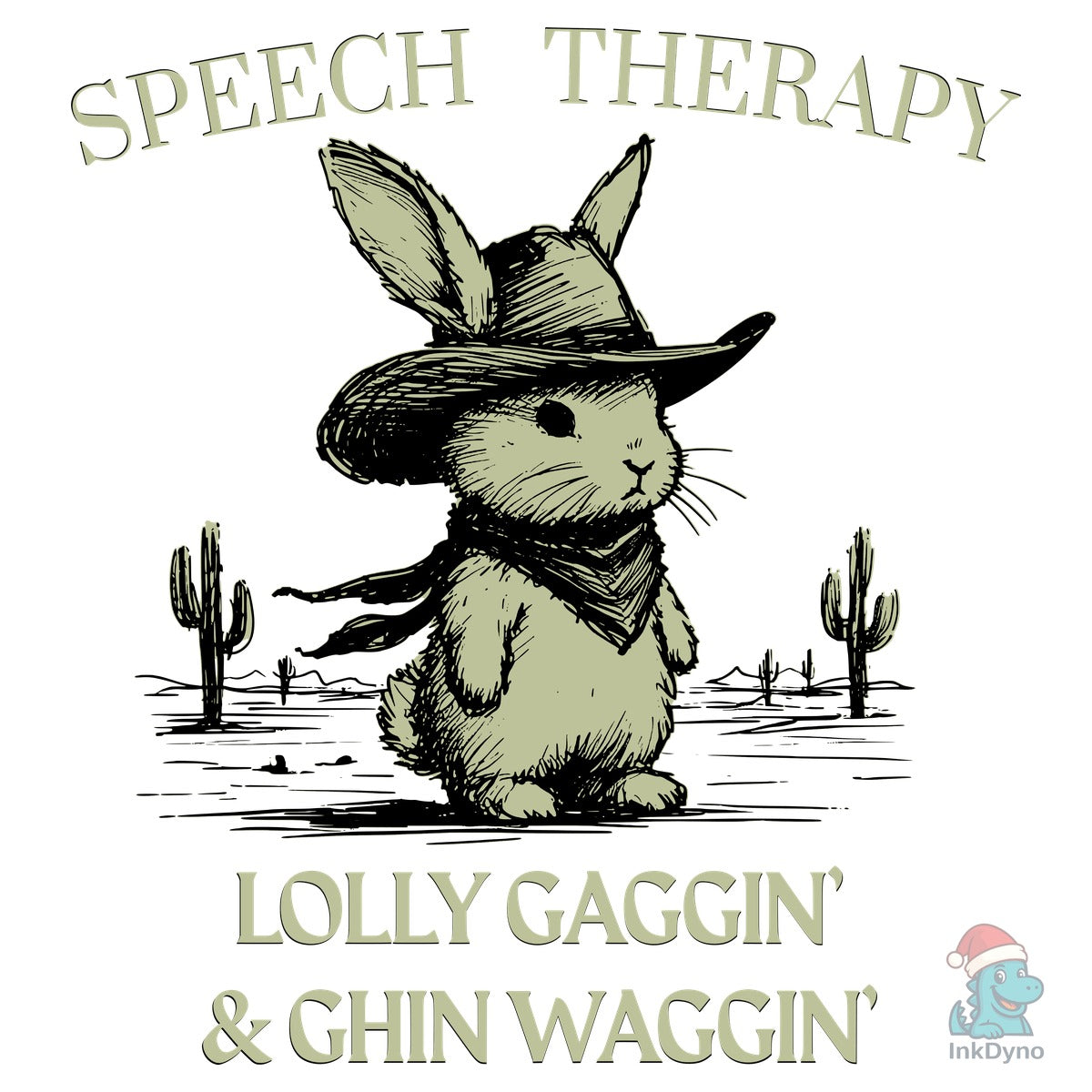 Retro Cowboy Bunny Speech Therapy Tee