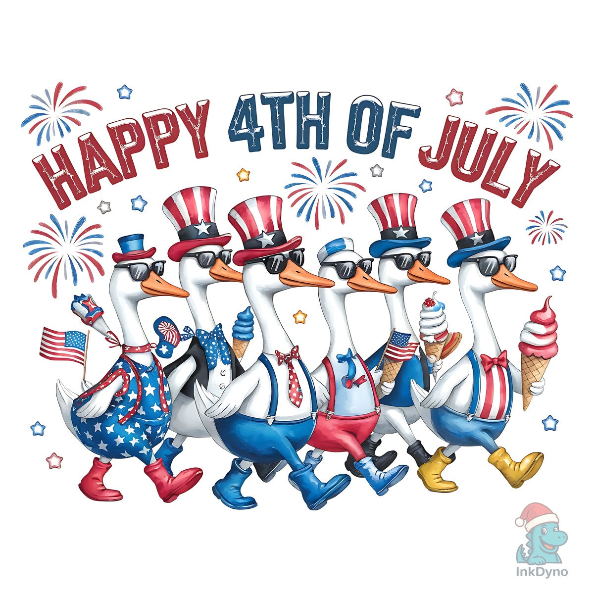 Patriotic Goose 4th of July USA America