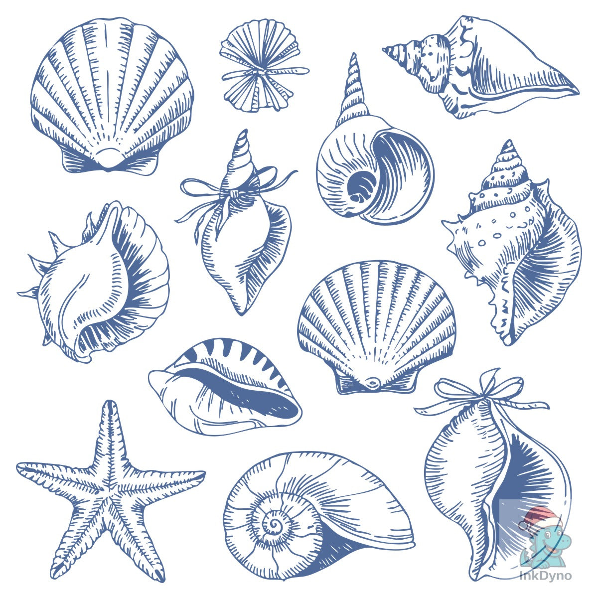Summer Beach Seashell Doodle