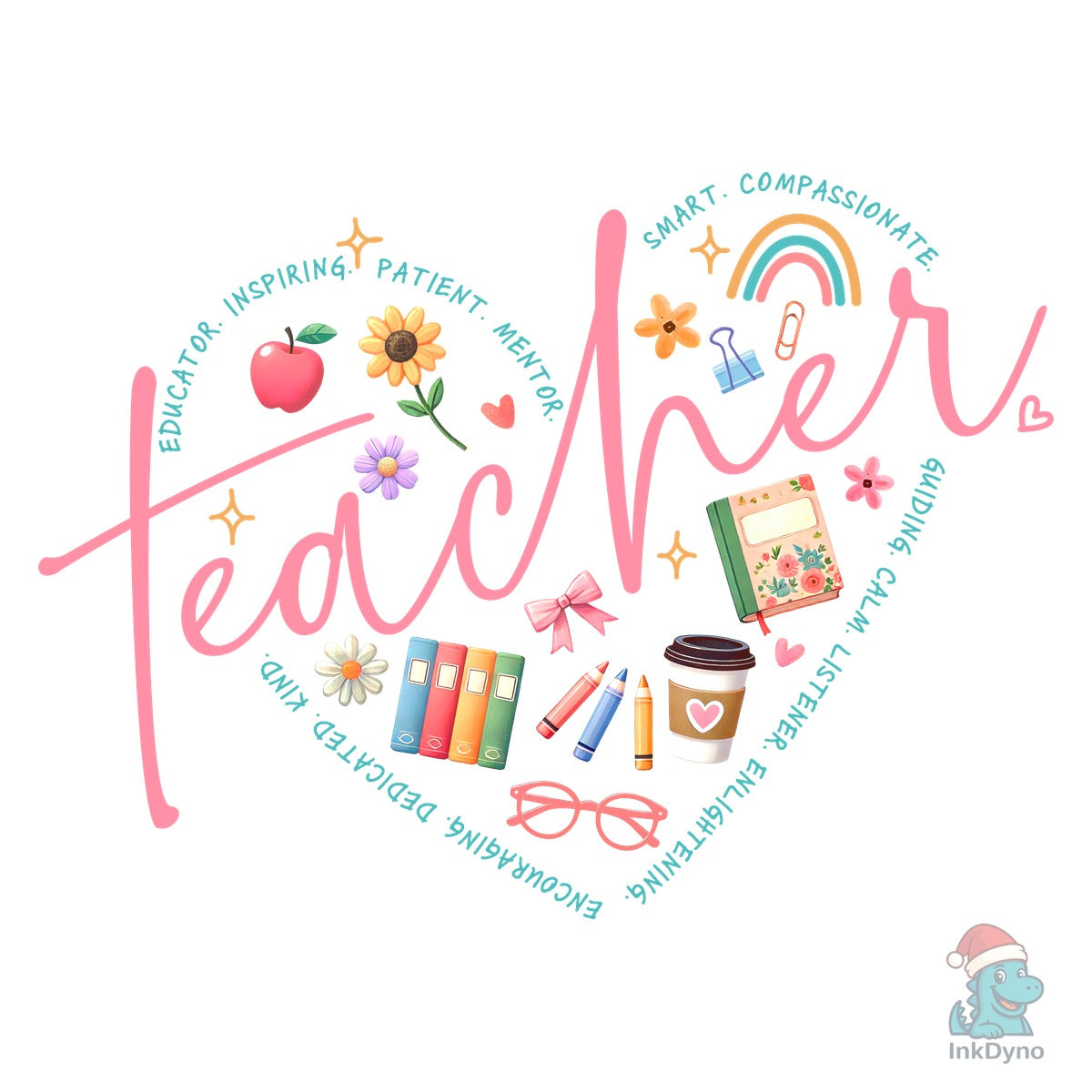Teacher Heart Eduator Teach Sublimation