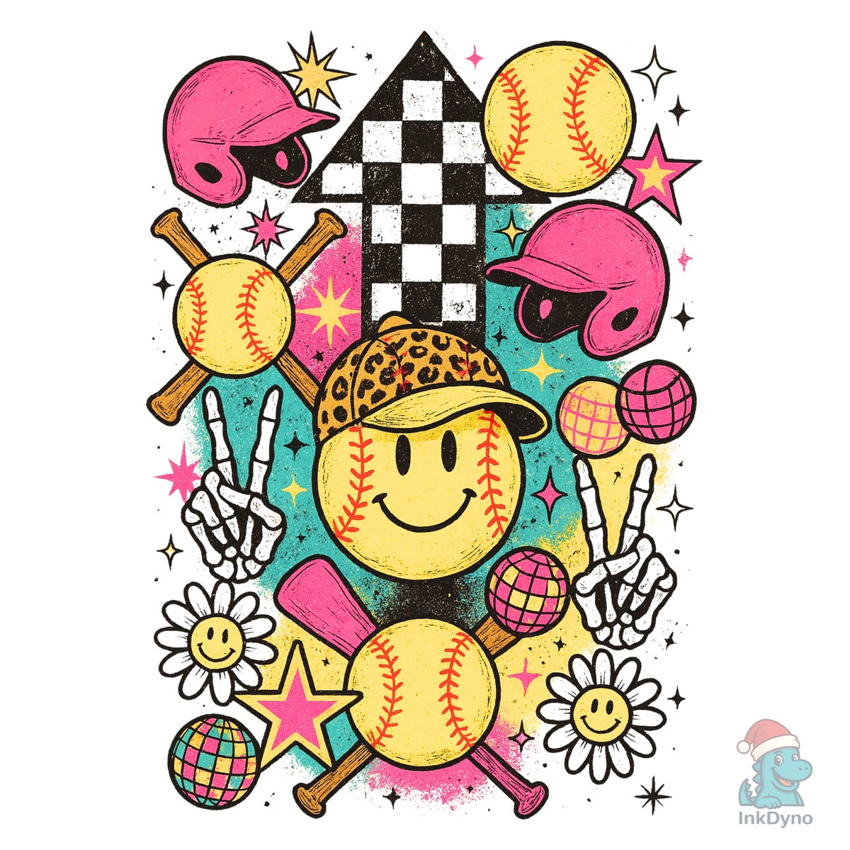Softball Collage Retro Softball