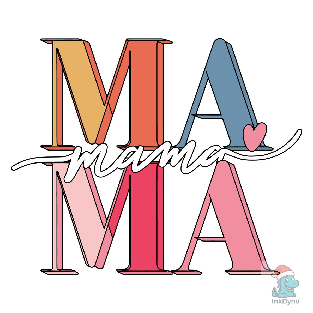 Colorful Hand Lettered Mama Quote Art