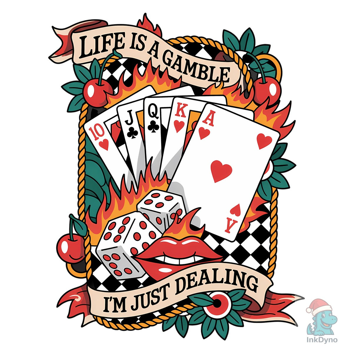 Life is a Gamble Tattoo Design