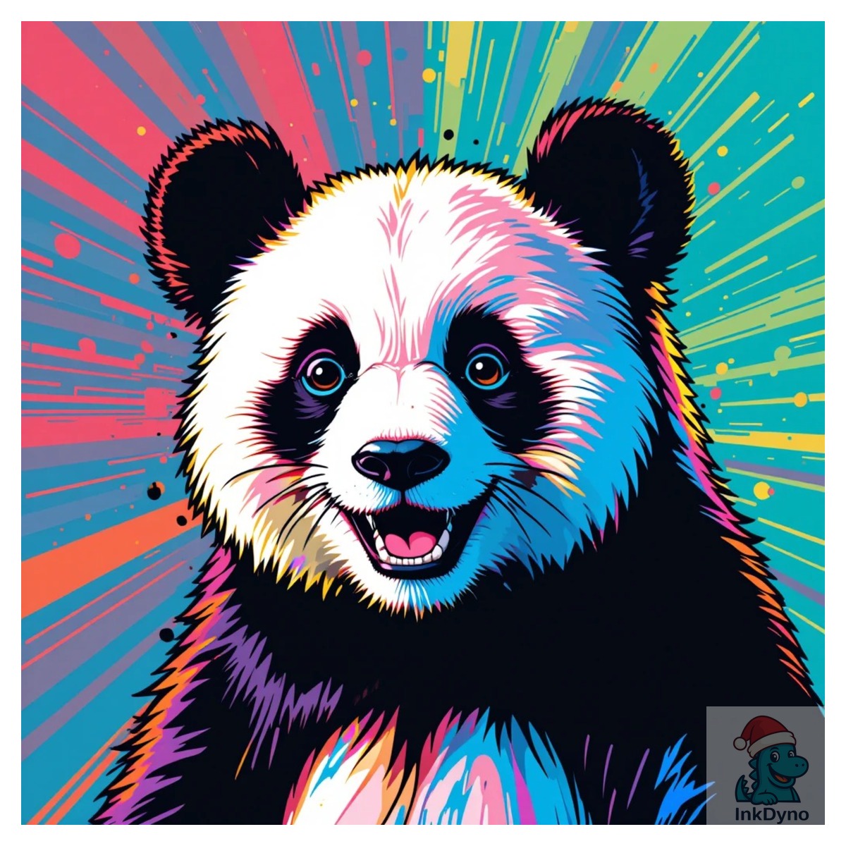 Trendy Vintage Panda Illustration