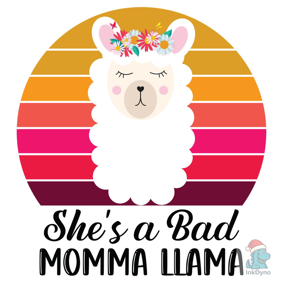 She's a Bad Momma Llama Retro T Shirt
