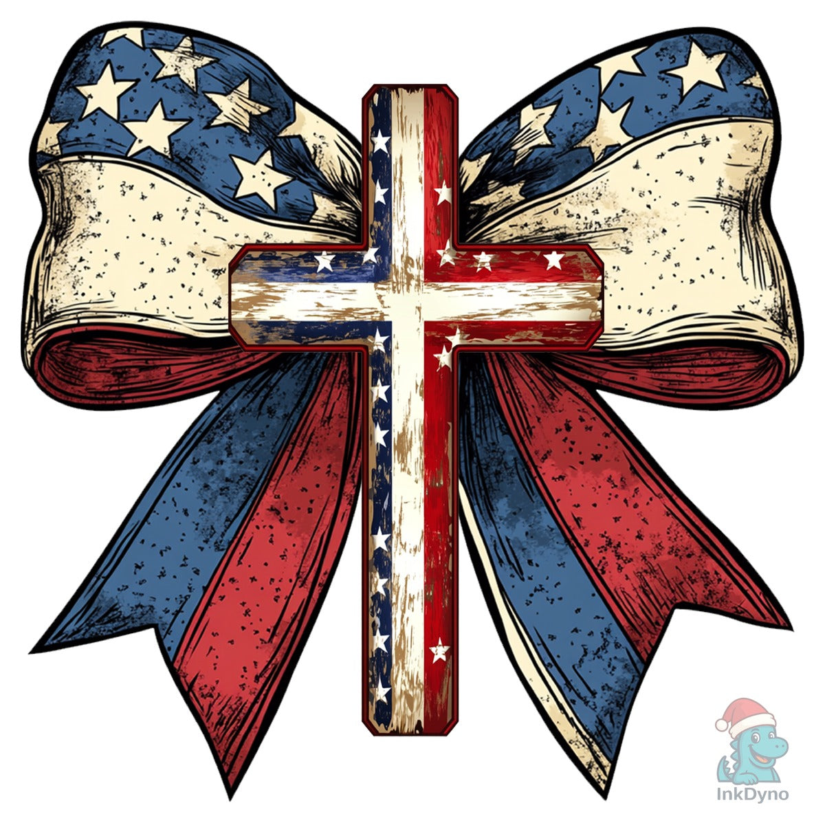 Christian Cross 4th of July USA Bow