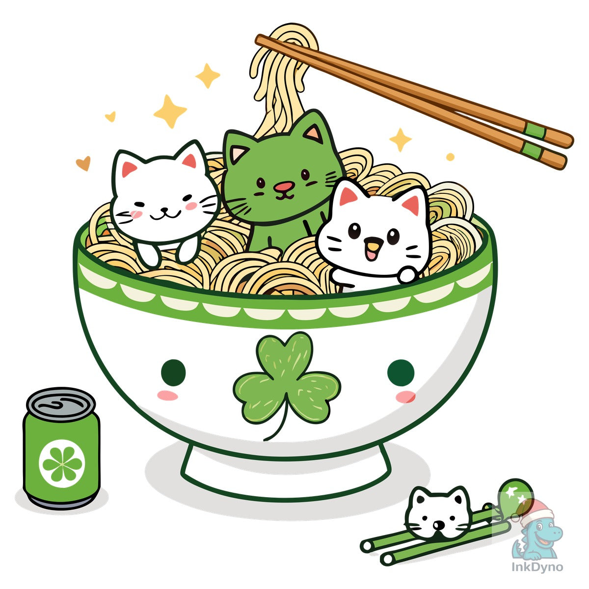 Lucky Ramen Cat St Patrick's Day