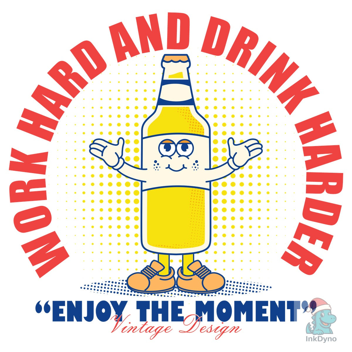 Retro Cartoon Glass Bottle of Beer