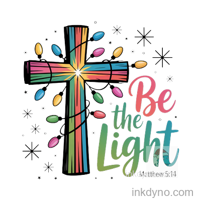 Be The Light Christian DTF Transfer – Ready to Press (Christmas)