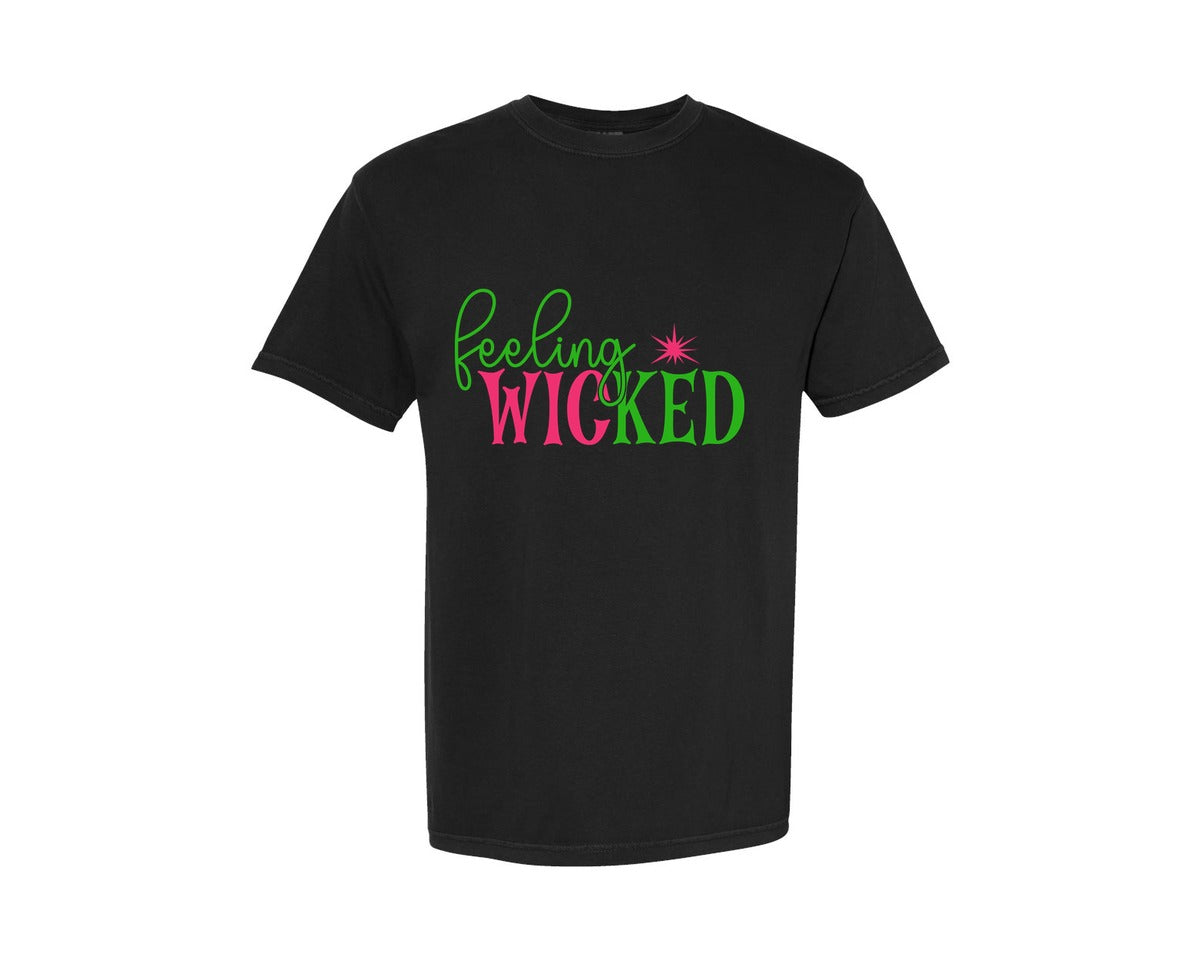 brand:Comfort Colors|color:Black|Feeling Wicked Funny Witch Graphic T-Shirt