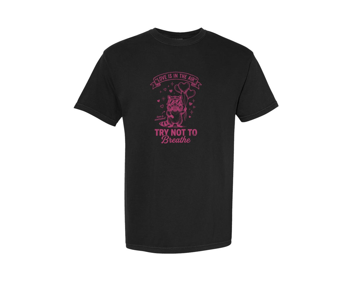 brand:Comfort Colors|color:Black|Funny Raccoon Valentines 4 Graphic T-Shirt