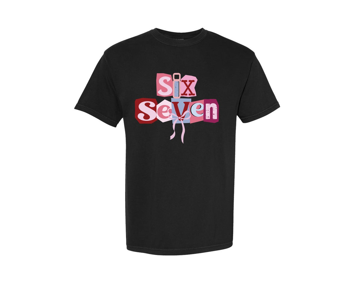 brand:Comfort Colors|color:Black|Coquette Six Seven Valentine 6 7 Graphic T-Shirt