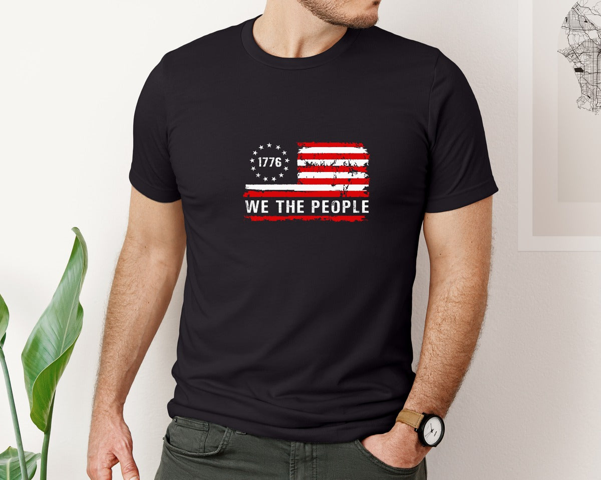 brand:Bella Canvas|color:Black|1776 Betsy Ross We The People Design Graphic T-Shirt