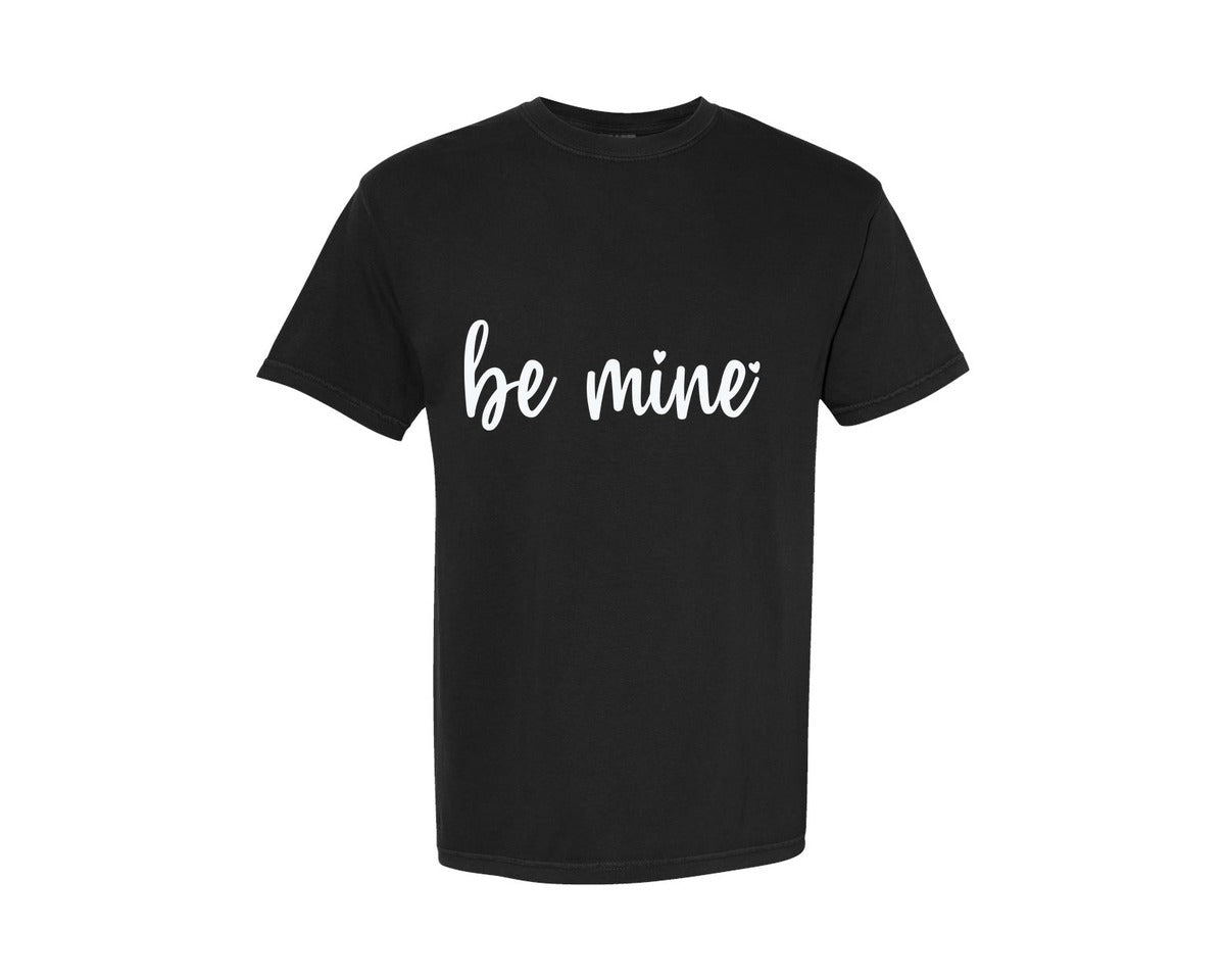 brand:Comfort Colors|color:Black|Valentines Day Shirt Be Mine Graphic T-Shirt