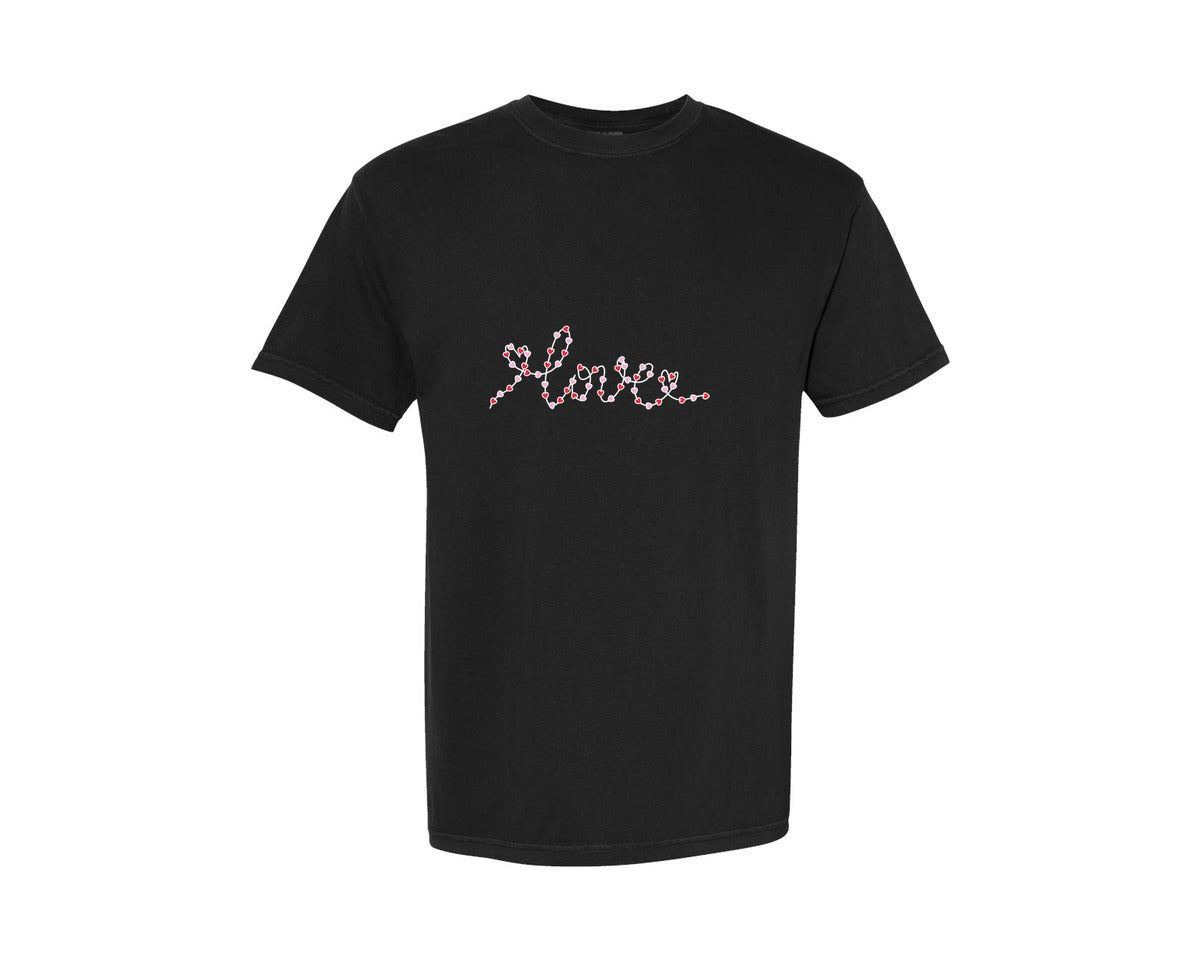 brand:Comfort Colors|color:Black|Love Valentine Heart Lights Pnglove Graphic T-Shirt