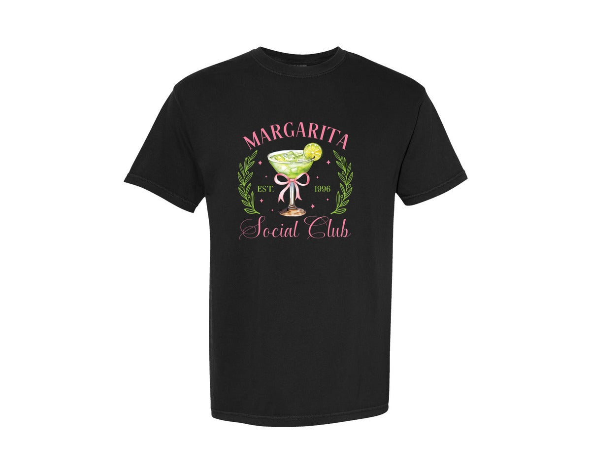 brand:Comfort Colors|color:Black|Vintage Margarita Summer Graphic T-Shirt