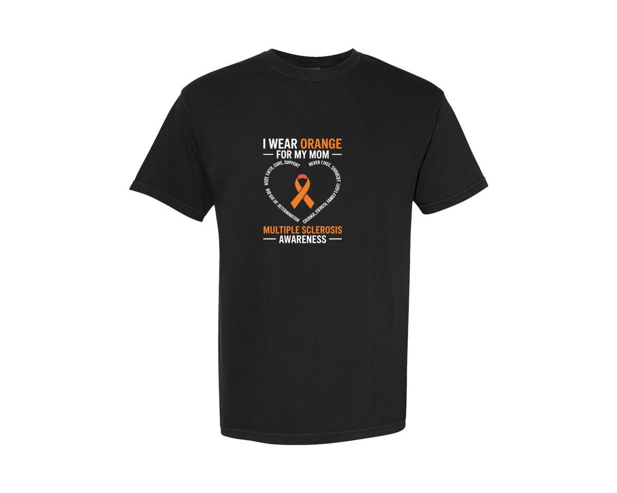 brand:Comfort Colors|color:Black|Multiple Sclerosis Awareness Ribbon 2 Graphic T-Shirt