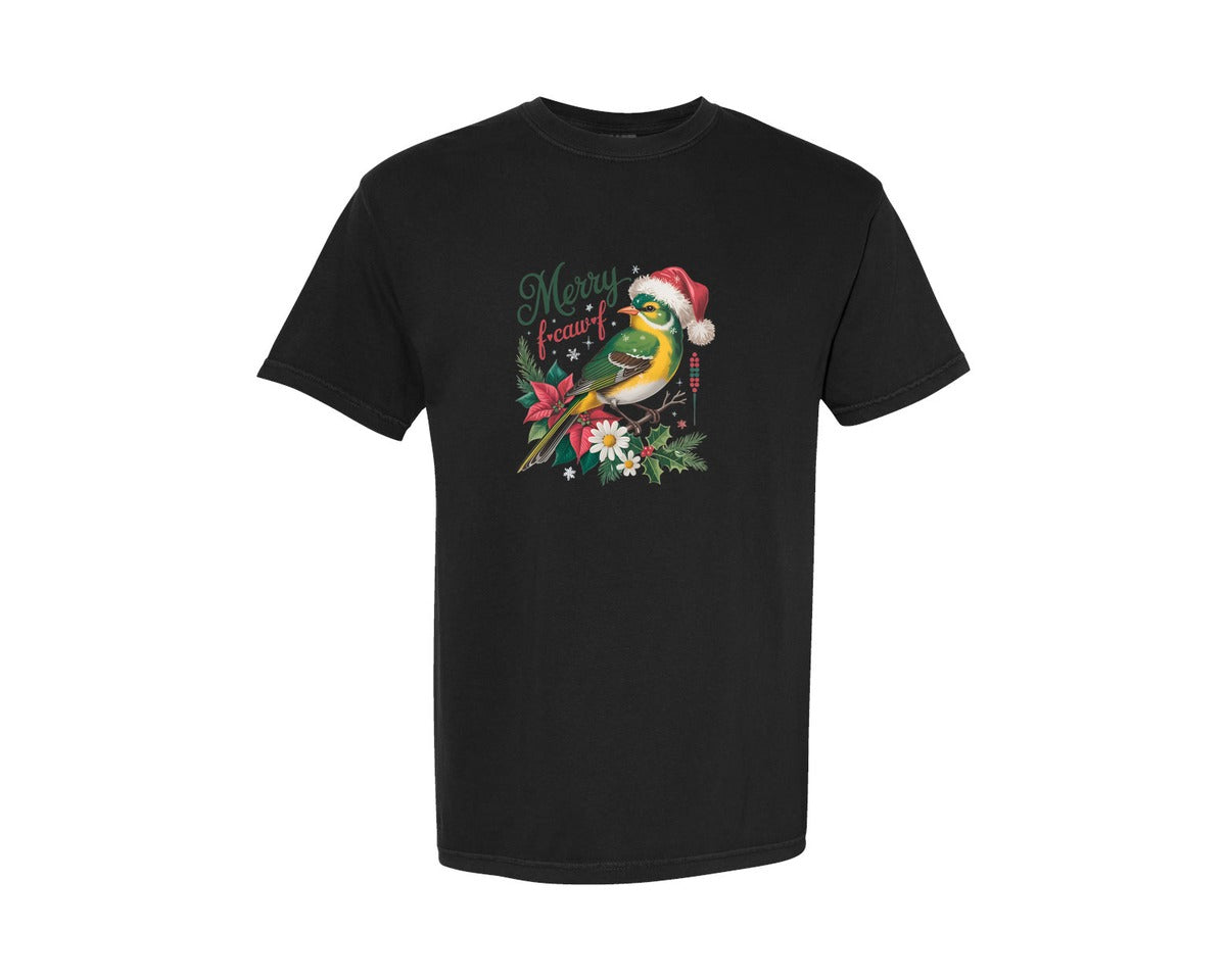 brand:Comfort Colors|color:Black|Merry Christmas Crow F Caw F Graphic T-Shirt