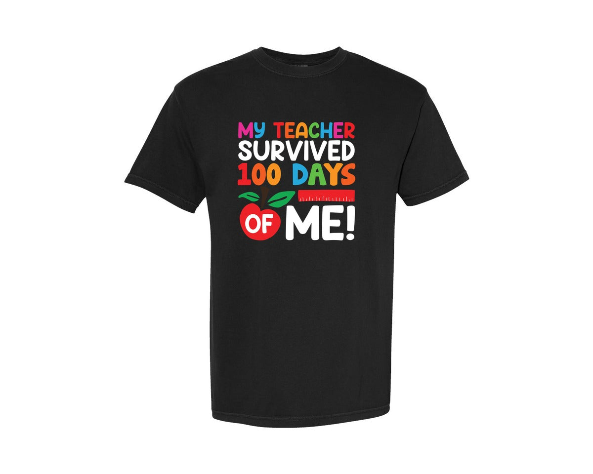brand:Comfort Colors|color:Black|100 Days Of School T Shirt Design 562 Graphic T-Shirt