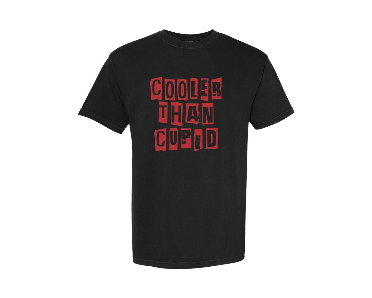 brand:Comfort Colors|color:Black|Cooler Than Cupid Funny Boy Valentine Graphic T-Shirt