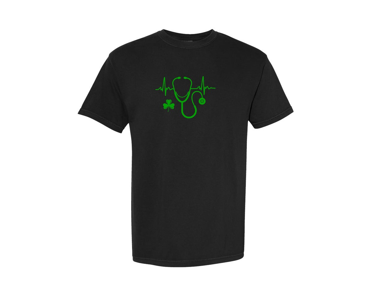 brand:Comfort Colors|color:Black|Nurse St Patricks Day Graphic T-Shirt