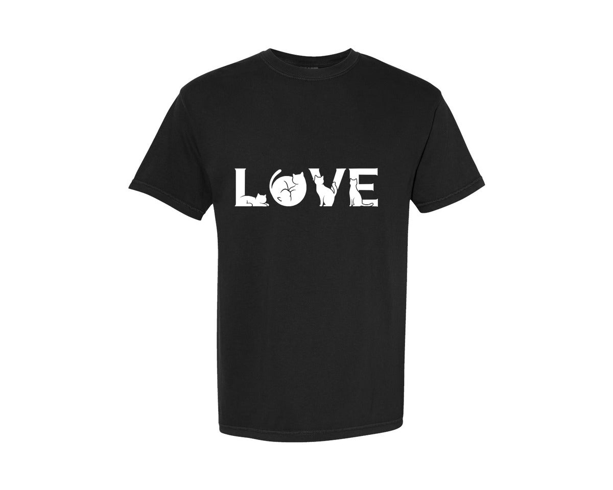 brand:Comfort Colors|color:Black|Valentines Day Shirtcats Valentine Graphic T-Shirt