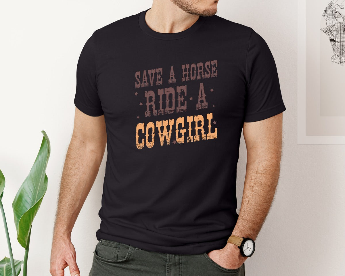 brand:Bella Canvas|color:Black|Western Cowgirl Graphic T-Shirt