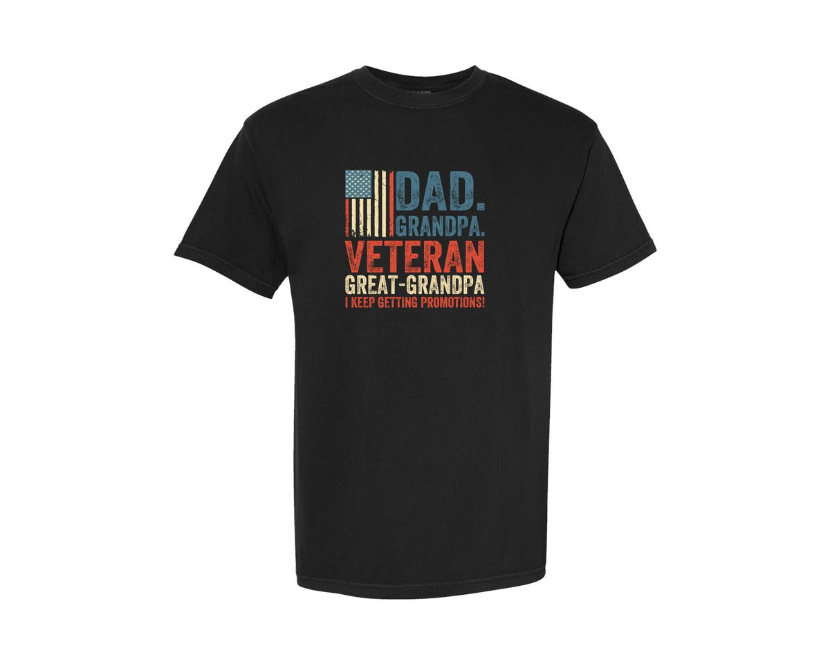 brand:Comfort Colors|color:Black|Dad Grandpa Veteranse280Afdaye280Afte28091Shirt Graphic T-Shirt