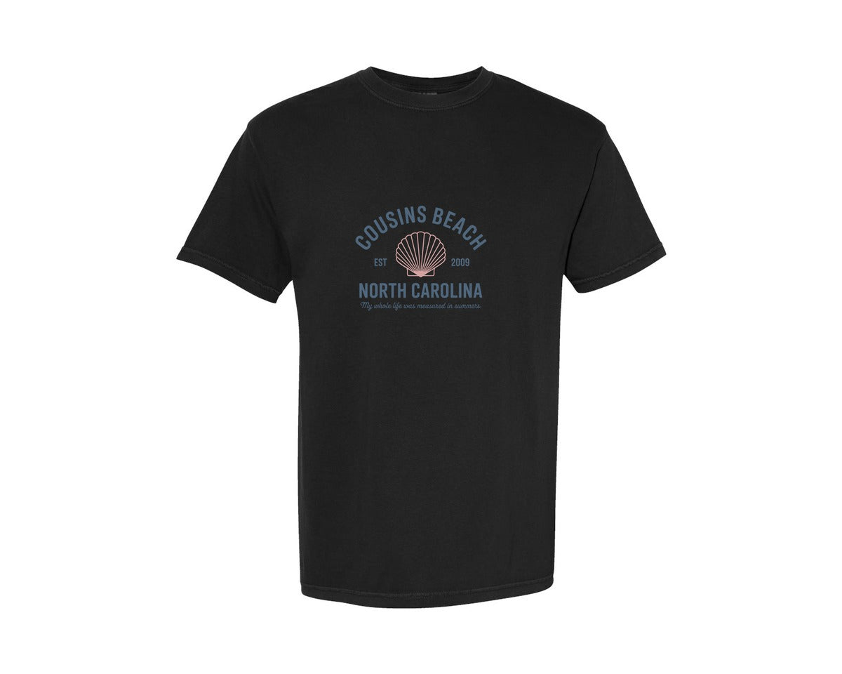 brand:Comfort Colors|color:Black|Cousins Beach North Carolina Summer 2 Graphic T-Shirt