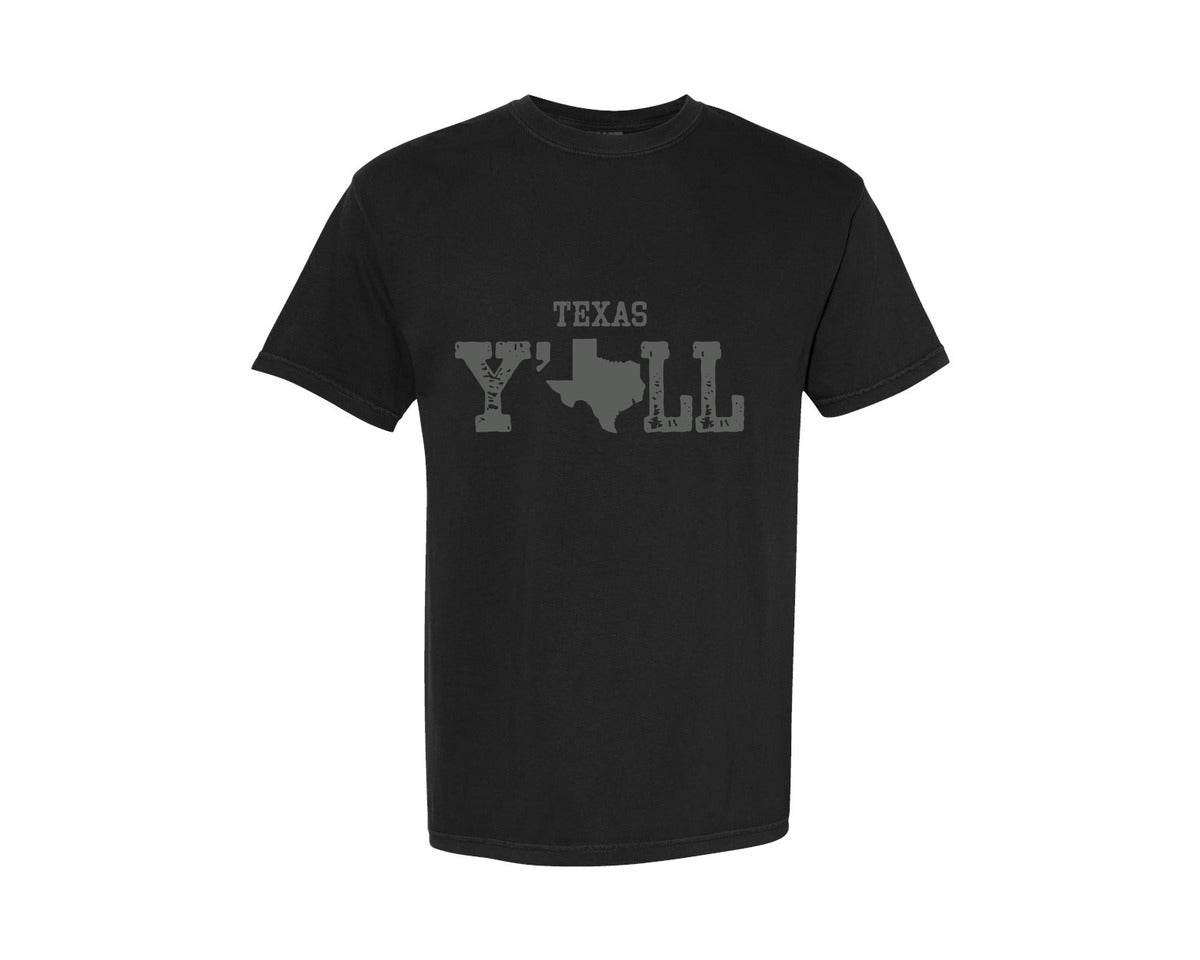 brand:Comfort Colors|color:Black|Texas Yall Southern Humor Western Pride Graphic T-Shirt