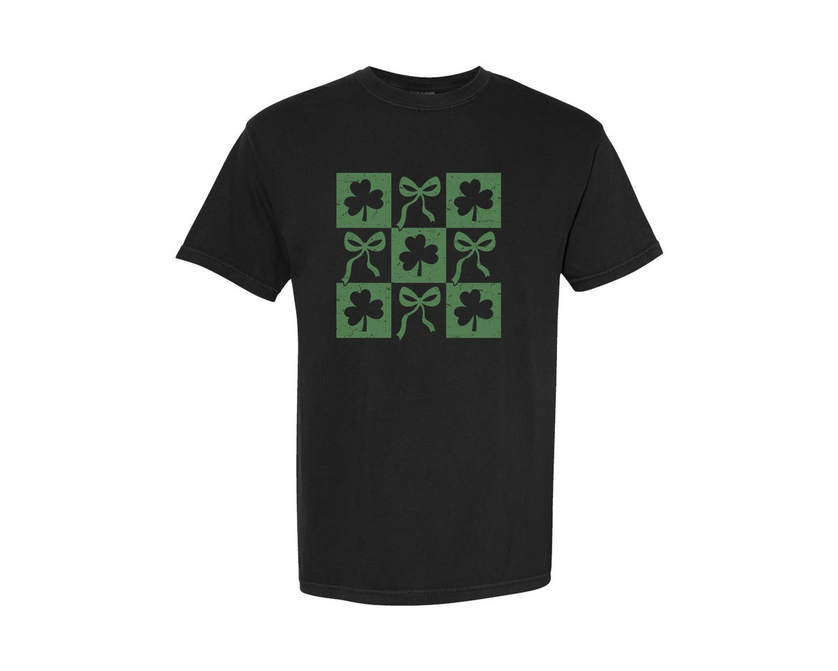 brand:Comfort Colors|color:Black|Retro St Patricks Day Coquette 2 Graphic T-Shirt