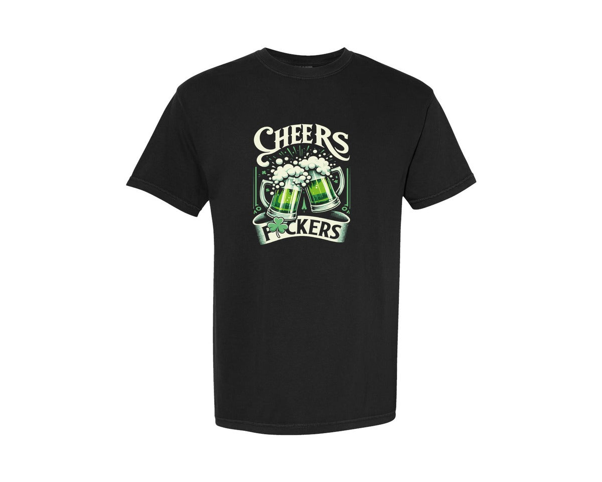brand:Comfort Colors|color:Black|Cheers Fckers St Patricks Day Graphic T-Shirt