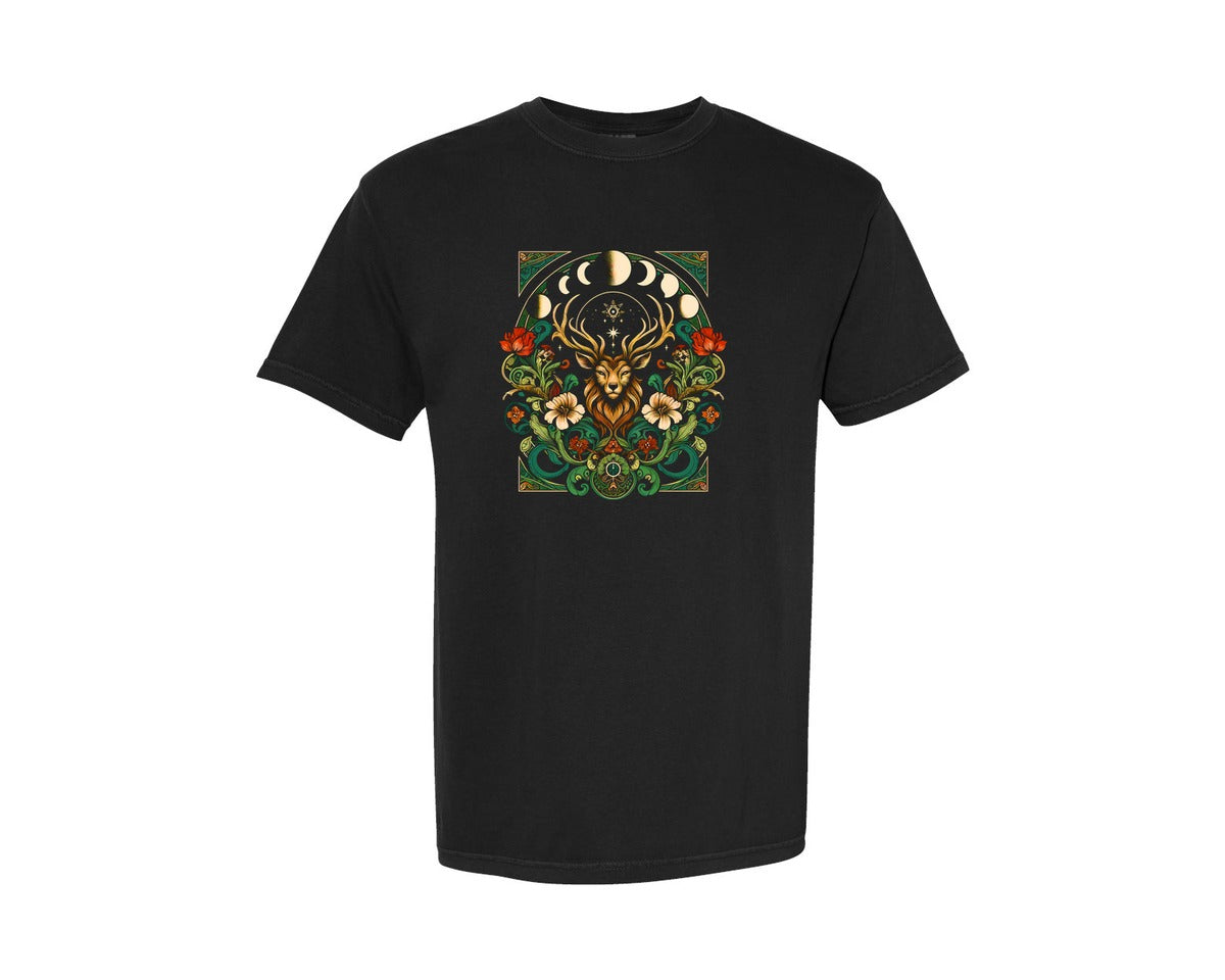 brand:Comfort Colors|color:Black|Tarot Card Nouveau Boho Wicca Graphic T-Shirt