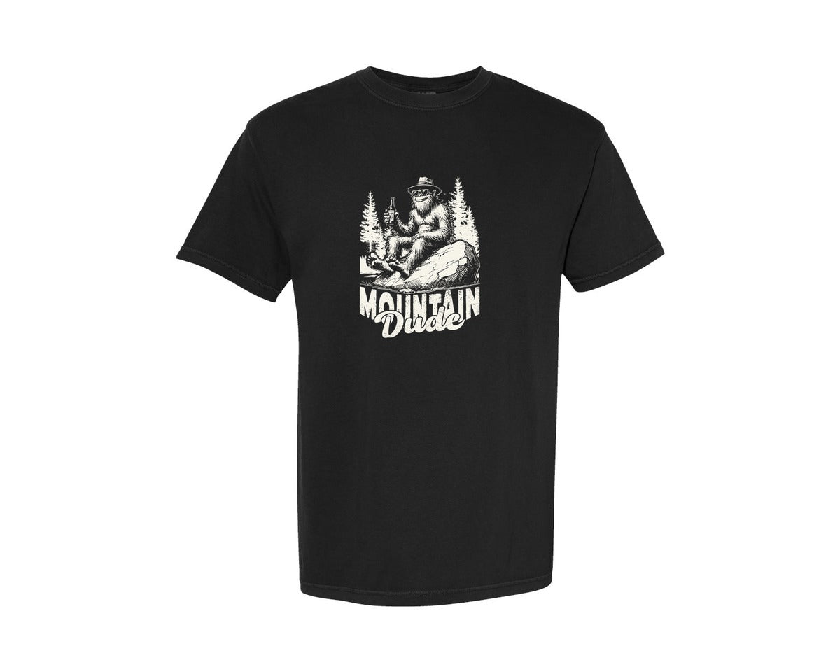brand:Comfort Colors|color:Black|Mountain Dude Bigfoot Shirt Graphic T-Shirt