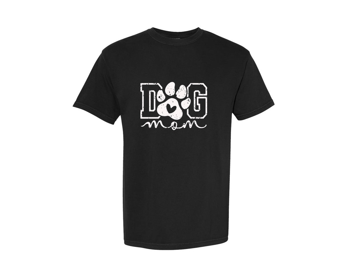 brand:Comfort Colors|color:Black|Dog Mom Paw Print Graphic T-Shirt