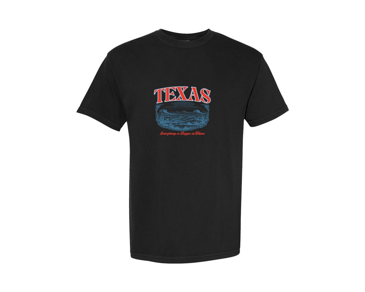 brand:Comfort Colors|color:Black|Texas Vintage Retro Tshirt Design Gra Graphic T-Shirt