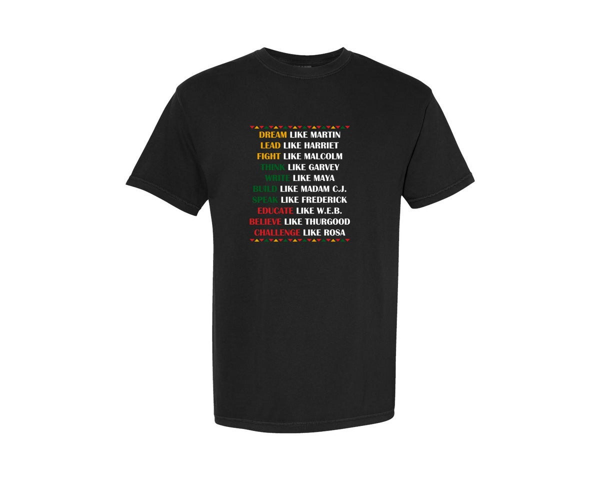 brand:Comfort Colors|color:Black|Dream Like Martin Black History Month Graphic T-Shirt
