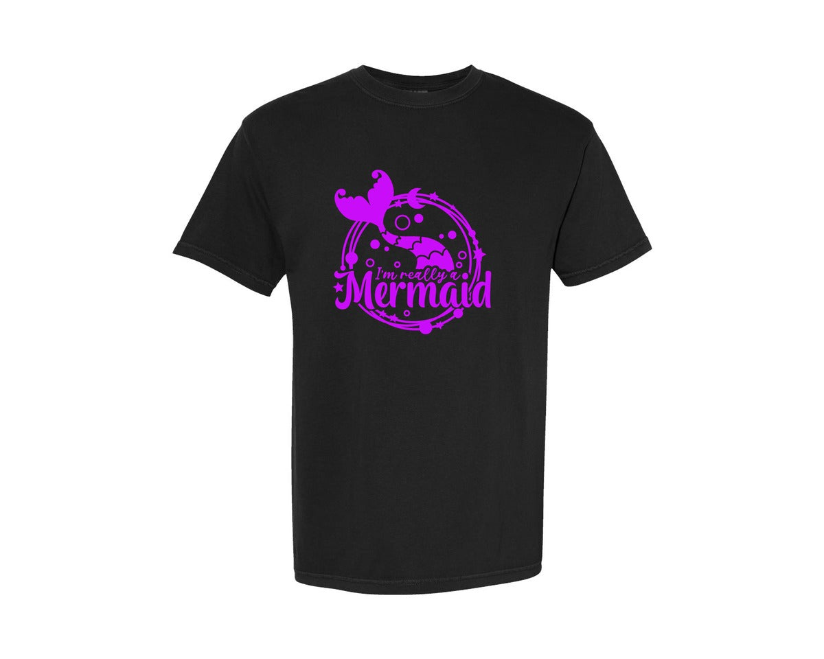 brand:Comfort Colors|color:Black|Im Really A Mermaid 9 Graphic T-Shirt