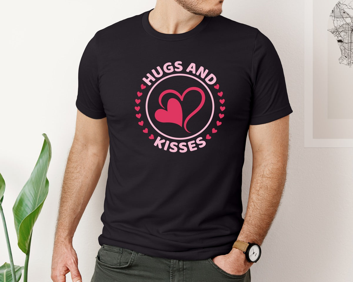 brand:Bella Canvas|color:Black|Hugs And Kisses Quote T Shirt Design 5 Graphic T-Shirt