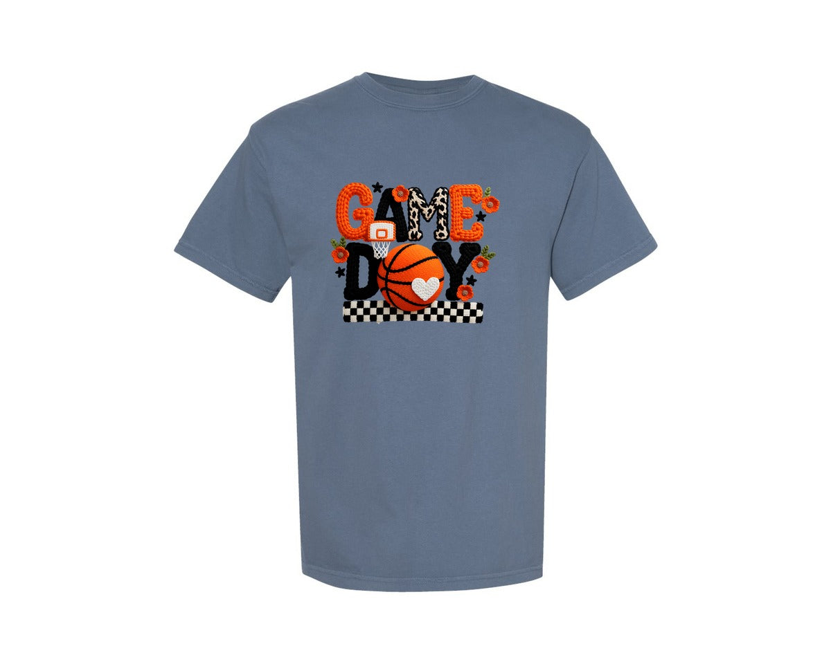 brand:Comfort Colors|color:Blue Jean|Game Day Basketball Basketball 2 Graphic T-Shirt