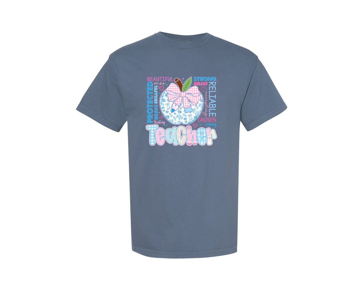 brand:Comfort Colors|color:Blue Jean|Teacher Back To School 4 Graphic T-Shirt